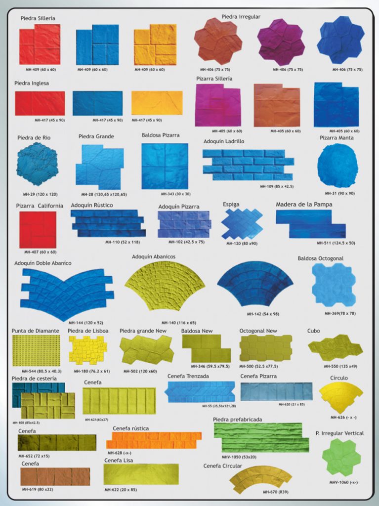 carta moldes hormigon impreso